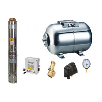 Kit complet sistem hidrofor, pompa de apa submersibila Raider RD-WP31/24, rezervor de 24 litri din inox, presostat, racord 5 cai, manometru
