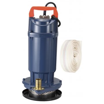 Pompa apa submersibila fara plutitor apa curata /apa de rau/ fantana FUERTE® QDX-35-1.5KW, 8000 l/h debit maxim, inaltime refulare 35m, Adancime 35m si furtun 1 toli 20m - Pachet