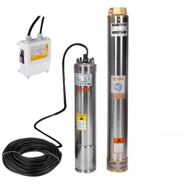 Pompa Submersibila Rezistenta la Nisip, IBO 4SDM 6/10, 1500 W, 230V, 162 l/min, H Refulare 74 m + 20 m cablu