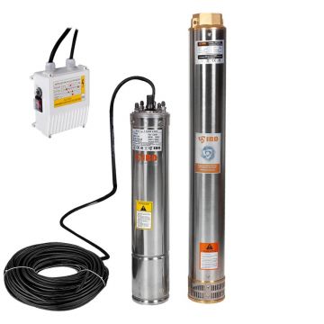Pompa Submersibila Rezistenta la Nisip, IBO 4SDM 4/18, 1500 W, 230V, 108 l/min, H Refulare 128 m + 20 m cablu