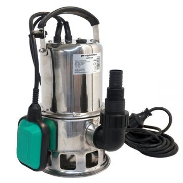 Pompa submersibila cu  plutitor, inox, 400W, apa murdara, debit 140L/min, H maxim de refulare 5.5m,  racord 1.5