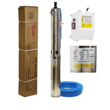 Pompa submersibila de adancime DDT 4SP5 12 ,   1.8 kW, 2.5 CP, 8 m  ³ h, 90 m inaltimea de refulare , 12 turbine inox cu panou de control, rezistenta la nisip